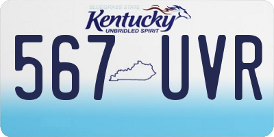 KY license plate 567UVR