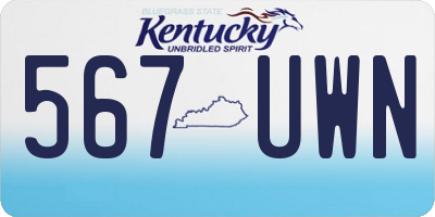 KY license plate 567UWN