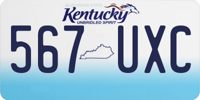 KY license plate 567UXC