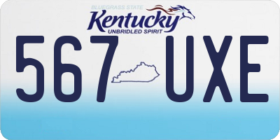 KY license plate 567UXE