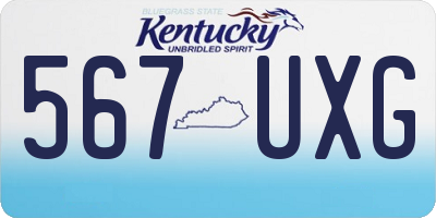 KY license plate 567UXG