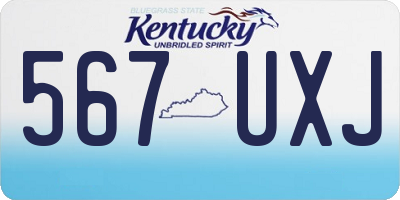 KY license plate 567UXJ