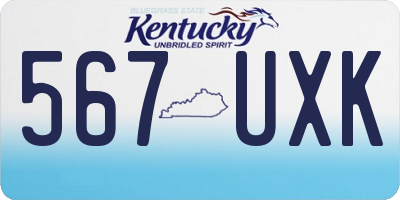 KY license plate 567UXK