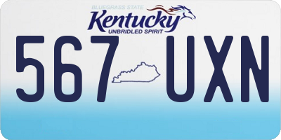 KY license plate 567UXN