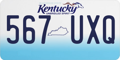 KY license plate 567UXQ