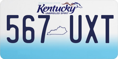 KY license plate 567UXT
