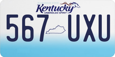 KY license plate 567UXU