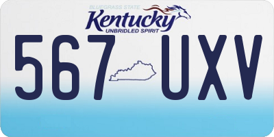 KY license plate 567UXV