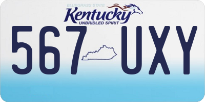 KY license plate 567UXY