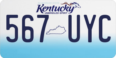 KY license plate 567UYC