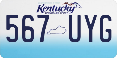 KY license plate 567UYG