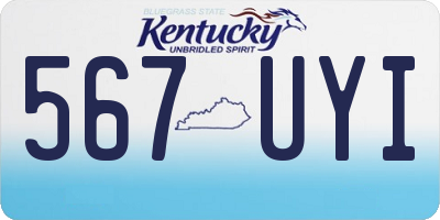 KY license plate 567UYI