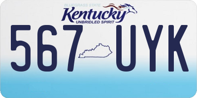 KY license plate 567UYK