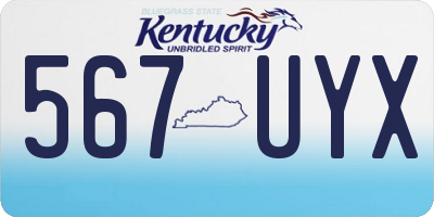 KY license plate 567UYX