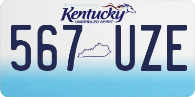 KY license plate 567UZE