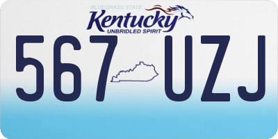 KY license plate 567UZJ