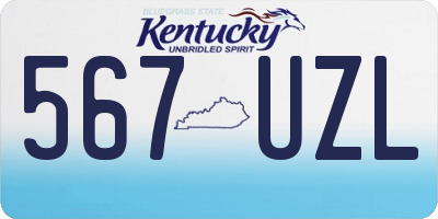 KY license plate 567UZL