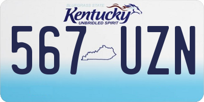 KY license plate 567UZN
