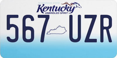 KY license plate 567UZR