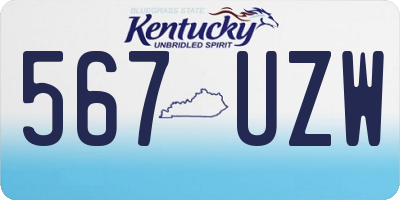 KY license plate 567UZW
