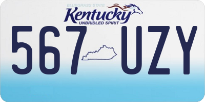 KY license plate 567UZY