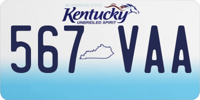 KY license plate 567VAA