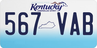 KY license plate 567VAB