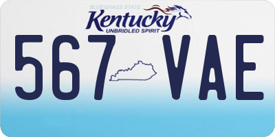 KY license plate 567VAE