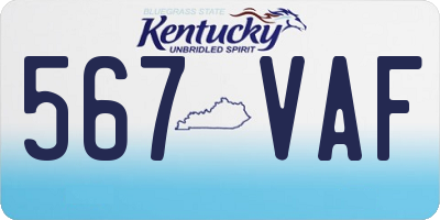 KY license plate 567VAF