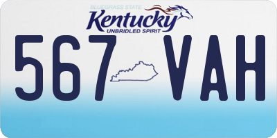 KY license plate 567VAH