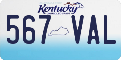 KY license plate 567VAL