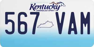 KY license plate 567VAM