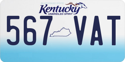 KY license plate 567VAT