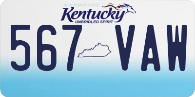 KY license plate 567VAW