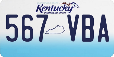 KY license plate 567VBA