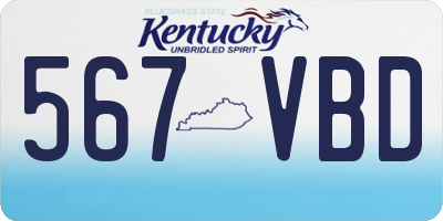KY license plate 567VBD