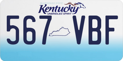 KY license plate 567VBF