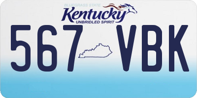 KY license plate 567VBK