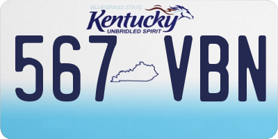 KY license plate 567VBN