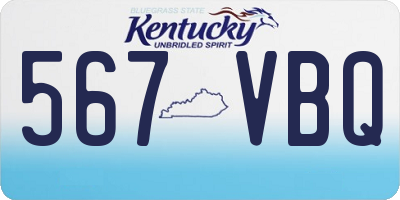 KY license plate 567VBQ