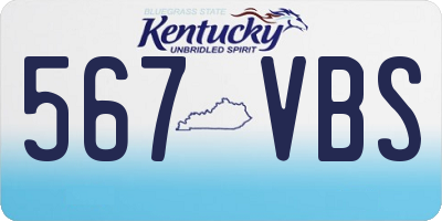 KY license plate 567VBS