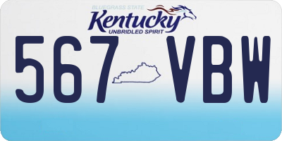 KY license plate 567VBW