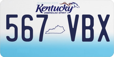 KY license plate 567VBX