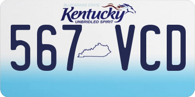 KY license plate 567VCD