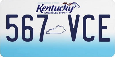 KY license plate 567VCE