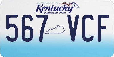 KY license plate 567VCF