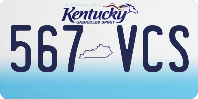 KY license plate 567VCS