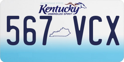 KY license plate 567VCX