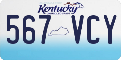 KY license plate 567VCY