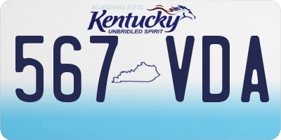 KY license plate 567VDA